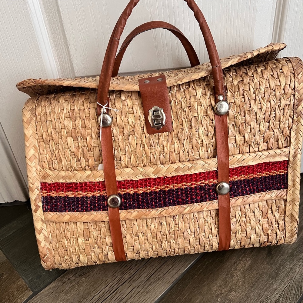 Cute straw bag.